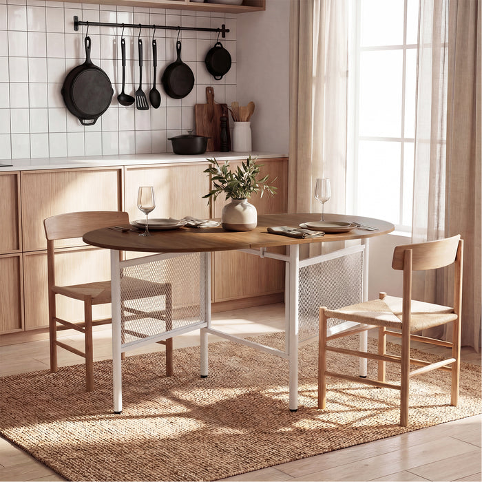 150 CM Folding Dining Table for 6-8 People with Metal Legs-
