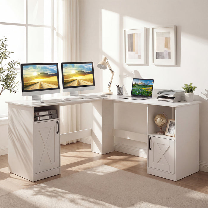 150 CM L Shaped Executive Desk with Charging Station-