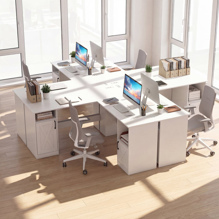 150 CM L Shaped Executive Desk with Charging Station-