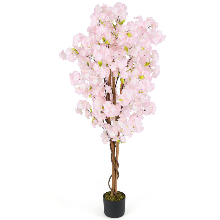 150CM Tall Artificial Cherry Blossom Tree Faux Flower Plant in Nursery Pot-