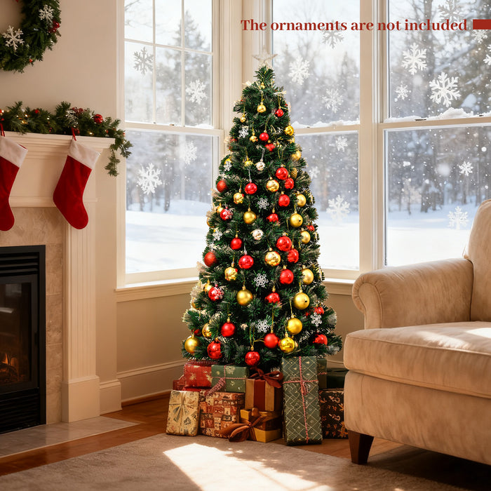 120/150 cm Fiber Optic Christmas Tree Artificial Pre-lit Xmas Tree with 8 Lighting Modes-
