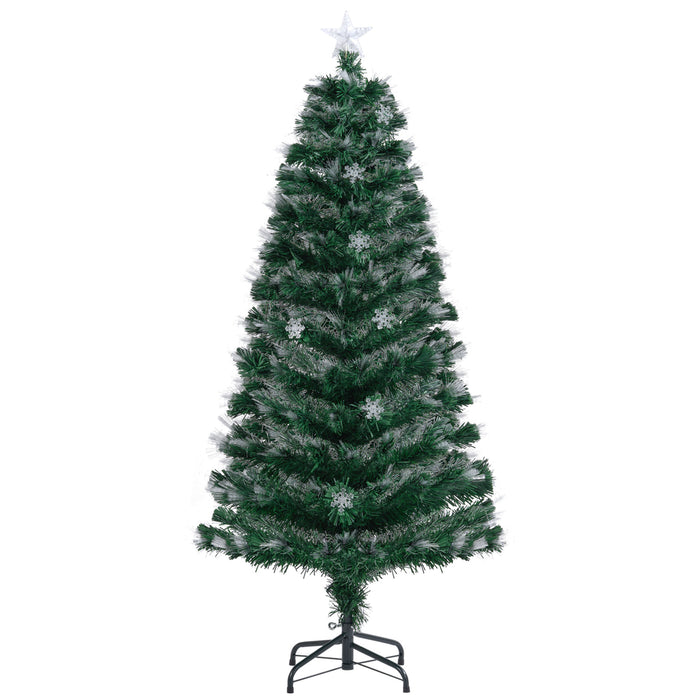 120/150 cm Fiber Optic Christmas Tree Artificial Pre-lit Xmas Tree with 8 Lighting Modes-