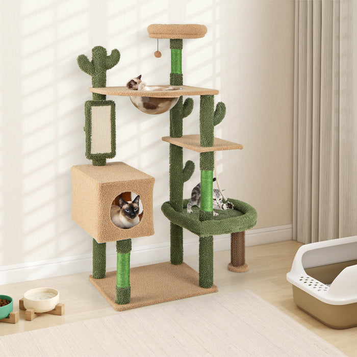 150 cm Multi-level Cactus Cat Tree for Indoor Cats-