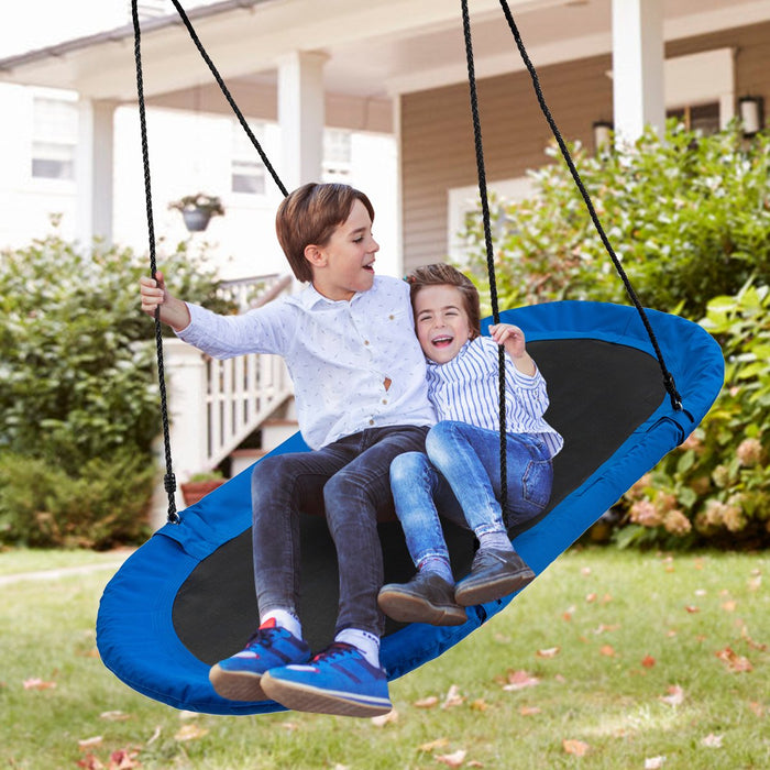 150 cm Oval Swing with Height-Adjustable Rope for Outdoor Indoor-