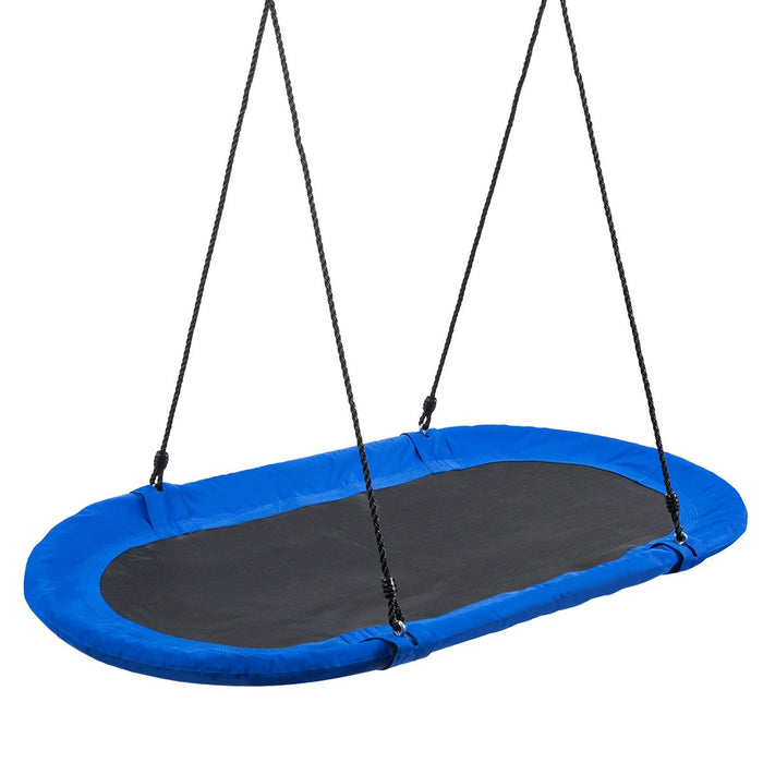 150 cm Oval Swing with Height-Adjustable Rope for Outdoor Indoor-