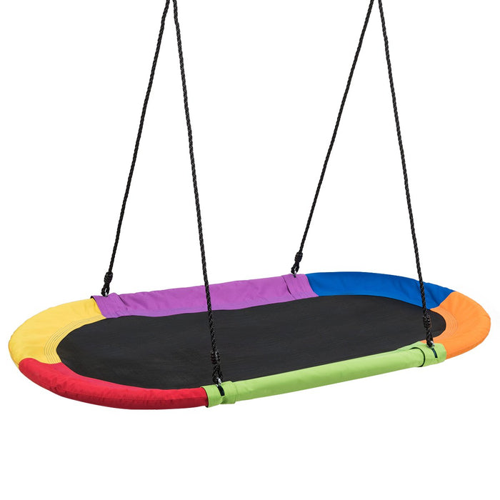 150 cm Oval Swing with Height-Adjustable Rope for Outdoor Indoor-