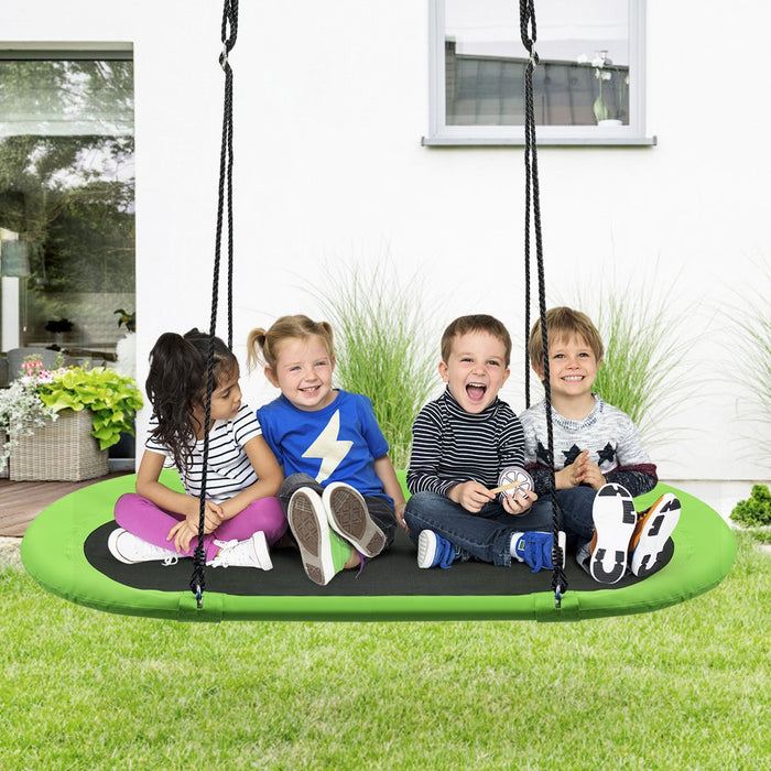 150 cm Oval Swing with Height-Adjustable Rope for Outdoor Indoor-