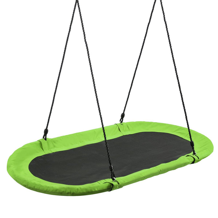 150 cm Oval Swing with Height-Adjustable Rope for Outdoor Indoor-