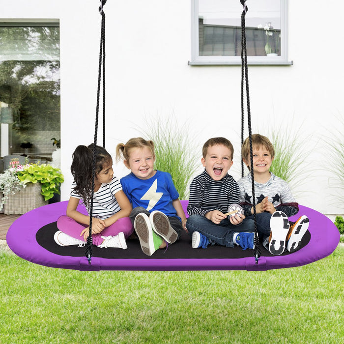 150 cm Oval Swing with Height-Adjustable Rope for Outdoor Indoor-