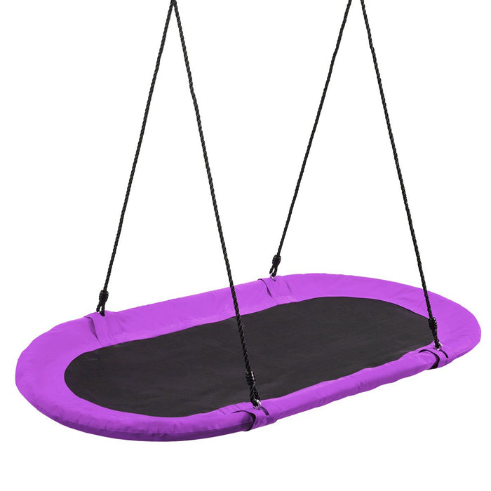 150 cm Oval Swing with Height-Adjustable Rope for Outdoor Indoor-