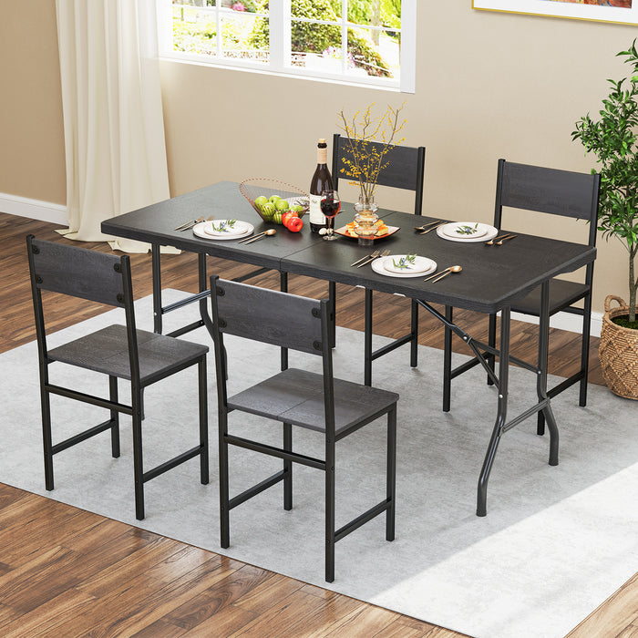 152 cm Portable Folding Picnic Table Patio Dining Table with HDPE Tabletop-
