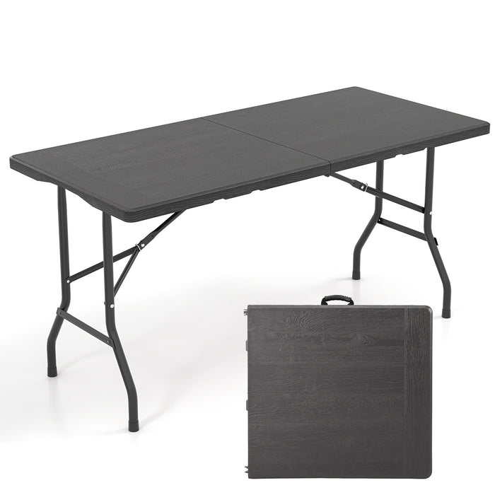 152 cm Portable Folding Picnic Table Patio Dining Table with HDPE Tabletop-