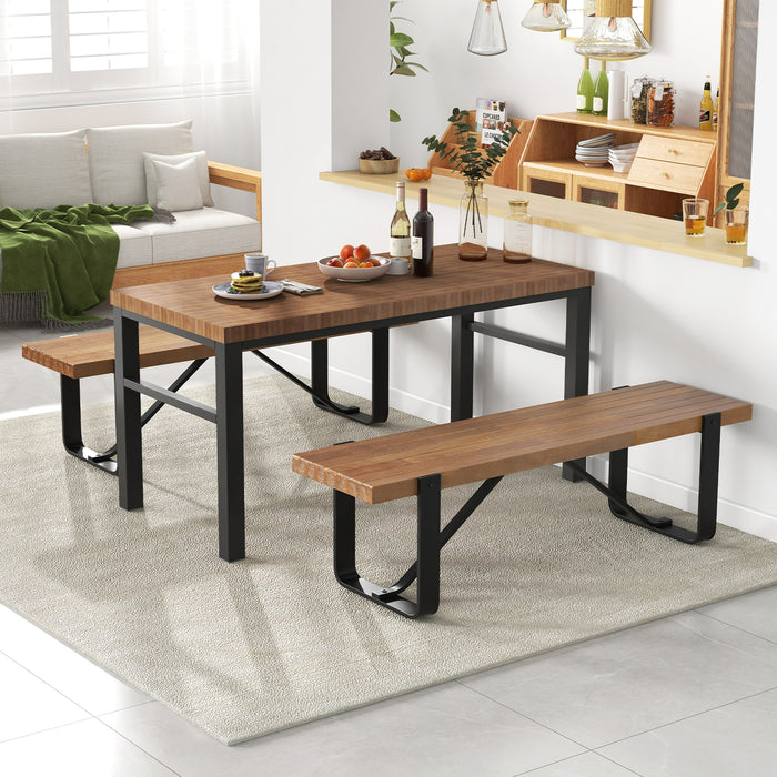 Hallway Bench 152cm Long With Metal Frame - Load Bearing Capacity Up To 300kg, Natural Finish - Ideal Seating Solution for Your Entryway