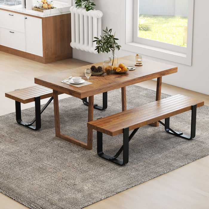 Hallway Bench 152cm Long With Metal Frame - Load Bearing Capacity Up To 300kg, Natural Finish - Ideal Seating Solution for Your Entryway