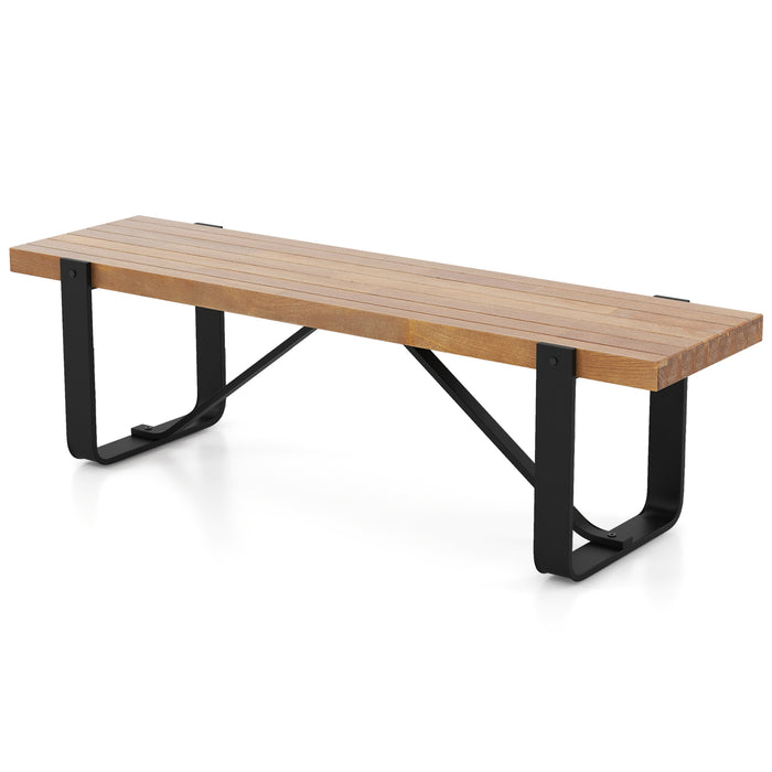 Hallway Bench 152cm Long With Metal Frame - Load Bearing Capacity Up To 300kg, Natural Finish - Ideal Seating Solution for Your Entryway