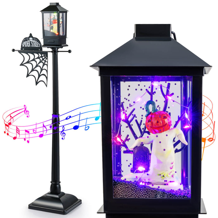 155 cm Halloween Lamp Post Sound-Activated with  Snowy Effects-