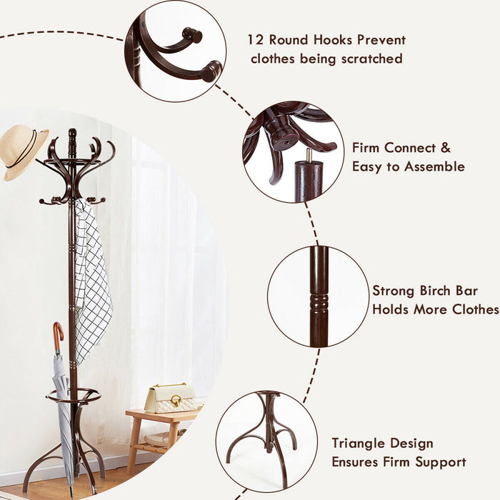 Wooden Furniture Creations - Classic Coat and Hat Stand - Perfect for Organized Home Entrances