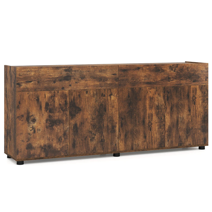 160 cm Buffet Cabinet with Push-to-Open Doors & 2 Drawers for Dining Room-Black