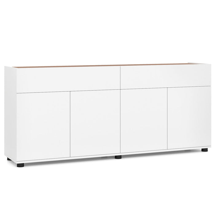 160 cm Buffet Cabinet with Push-to-Open Doors & 2 Drawers for Dining Room-Black