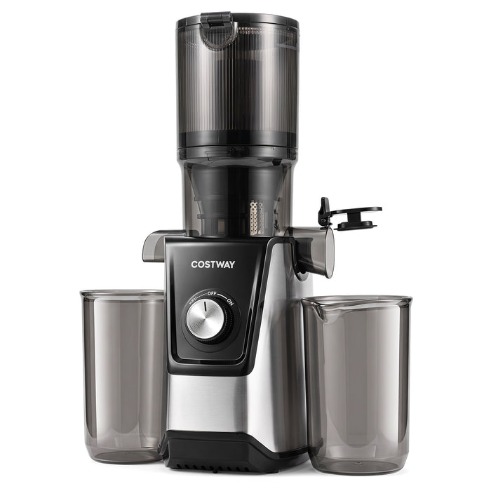 160W Cold Press Juicer w/ Dual Outlets & Wide Chute for Whole Fruits Vegetables-