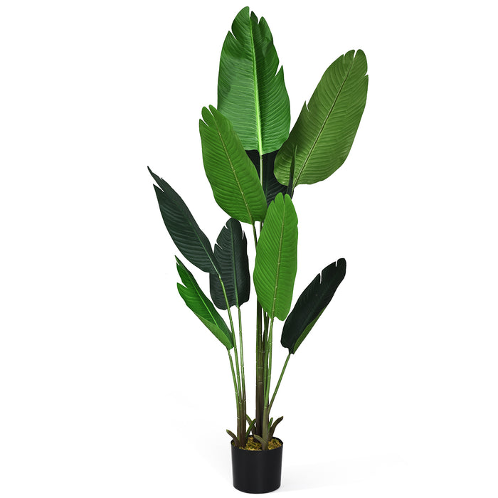 160cm Artificial Tropical Palm Tree with 10 Leaves and Black Pot