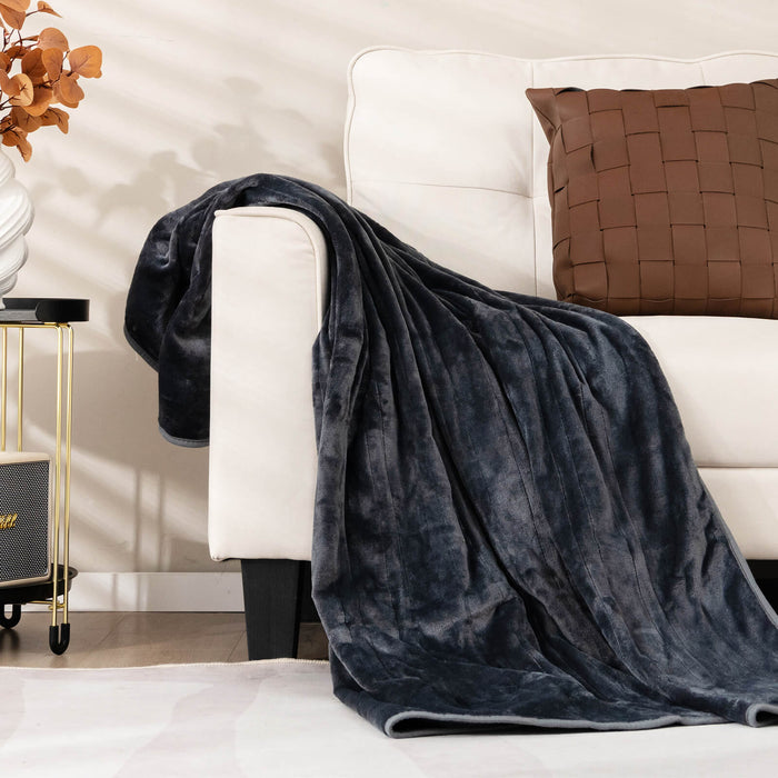 160 x 130 CM Electric Heated Throw Blanket with 10 Heat Settings-