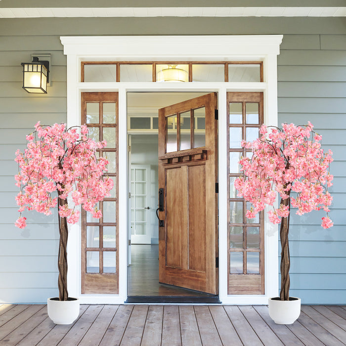 163CM Tall Artificial Cherry Blossom Tree with Flowers Set of 2-