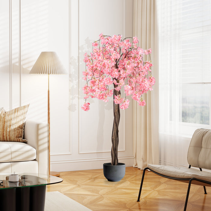 163CM Tall Artificial Cherry Blossom Tree with Flowers Set of 2-