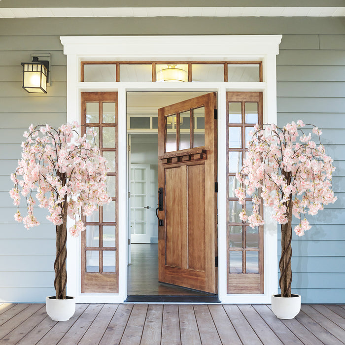 163CM Tall Artificial Cherry Blossom Tree with Flowers Set of 2-