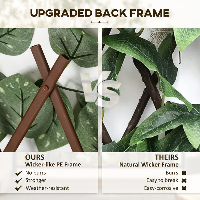 Outsunny Set of 2 Expandable Artificial Trellis Hedges – Realistic Leaf Privacy Screen, 2 x 1 m