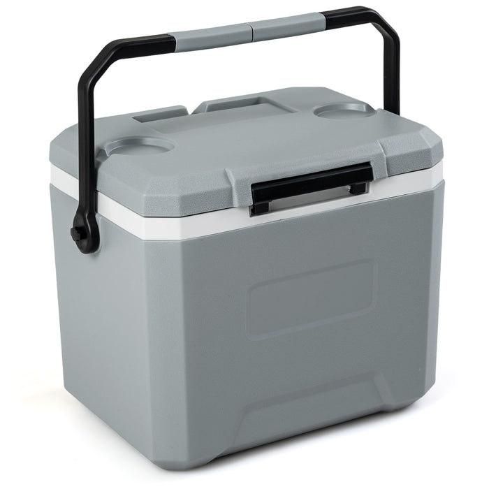 16L Portable Cooler with Phone & Bottle Holders and Divider for Camping Fishing-
