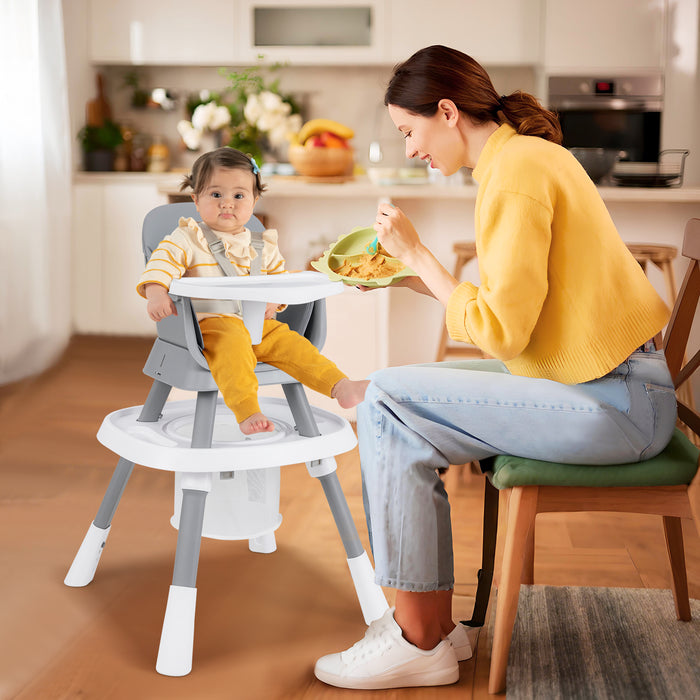 16-in-1 Convertible Baby High Chair with Removable Tray and 5-Point Harness-