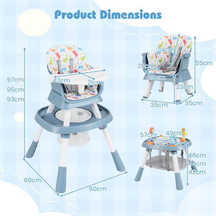 16-in-1 Convertible Baby High Chair with Removable Tray and 5-Point Harness-