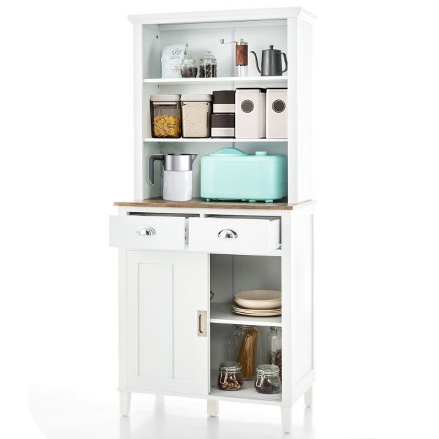 Buffet - 170 CM Freestanding Hutch Furniture with Adjustable Shelves - Ideal Storage Solution for Kitchen and Dining Room