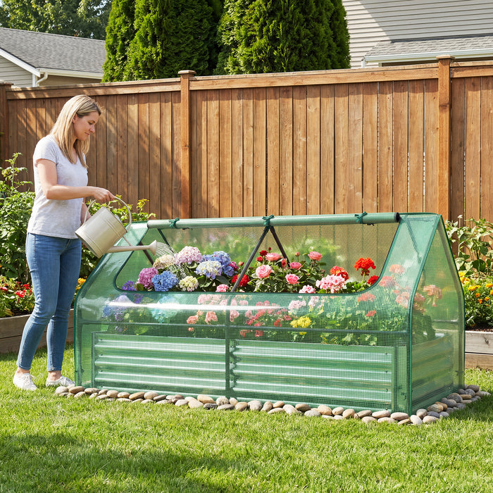 174 x 84 x 30 cm Raised Garden Bed with Cover-