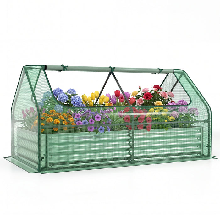 174 x 84 x 30 cm Raised Garden Bed with Cover-