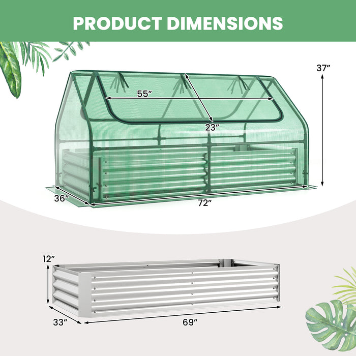 174 x 84 x 30 cm Raised Garden Bed with Cover-