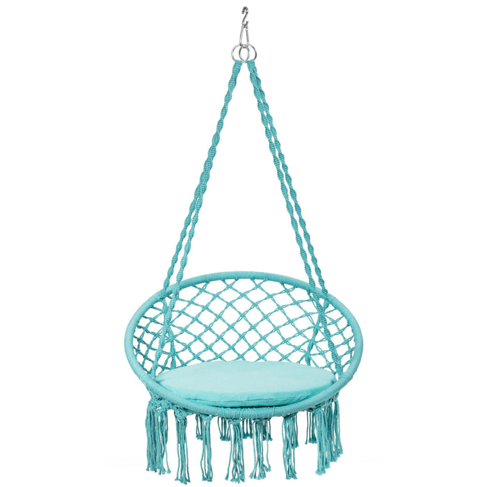 Macrame Hammock Swing Seat with Cushion (frame not included)-