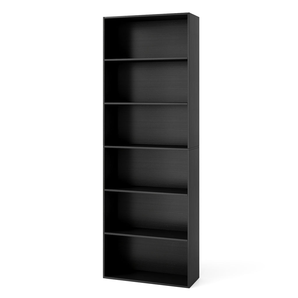 178cm 6-Tier Bookcase Display Rack with Foot Pads-Black
