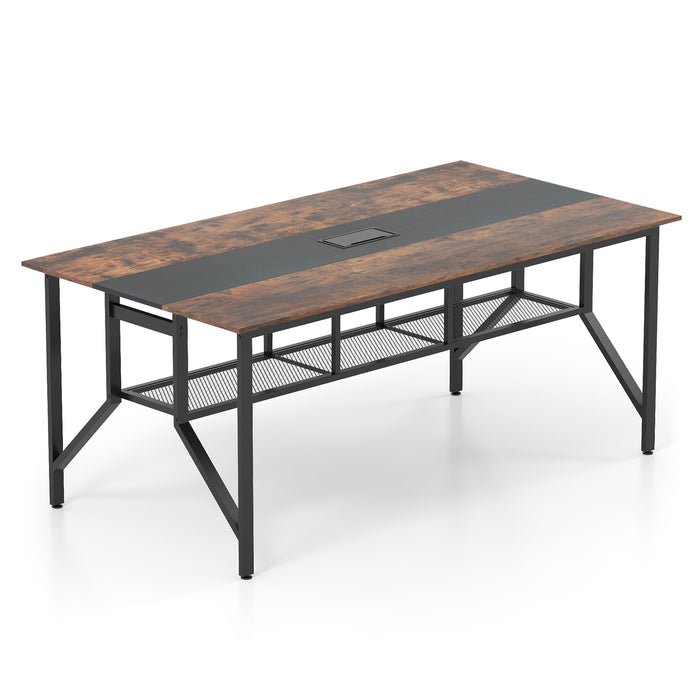 180 CM Conference Table Large Meeting Table for 6-8 People-