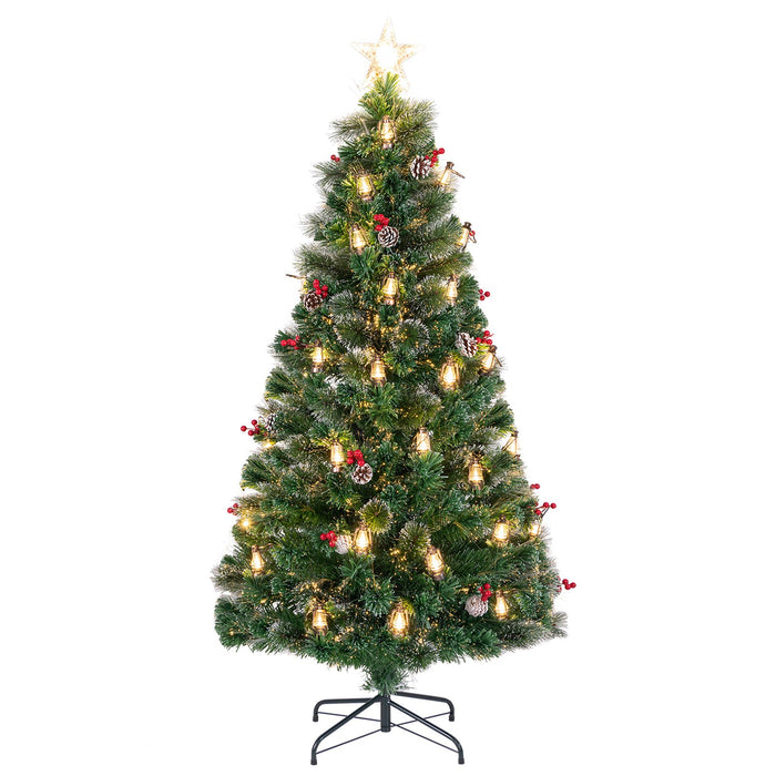 150/180CM  Artificial Christmas Tree with 8 Lighting Modes and Optical Fibers-