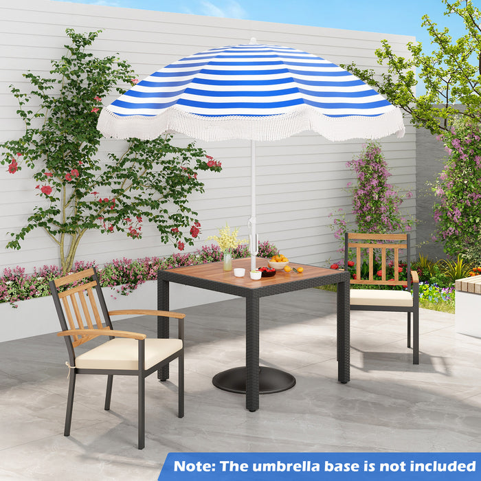 180 cm Outdoor Fringe Patio Umbrella with Carrying Bag-