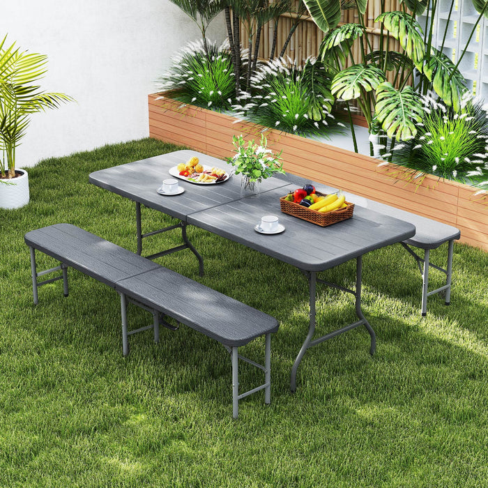 180cm Plastic Folding Bench with 300 kg Capacity and Handle Lock-