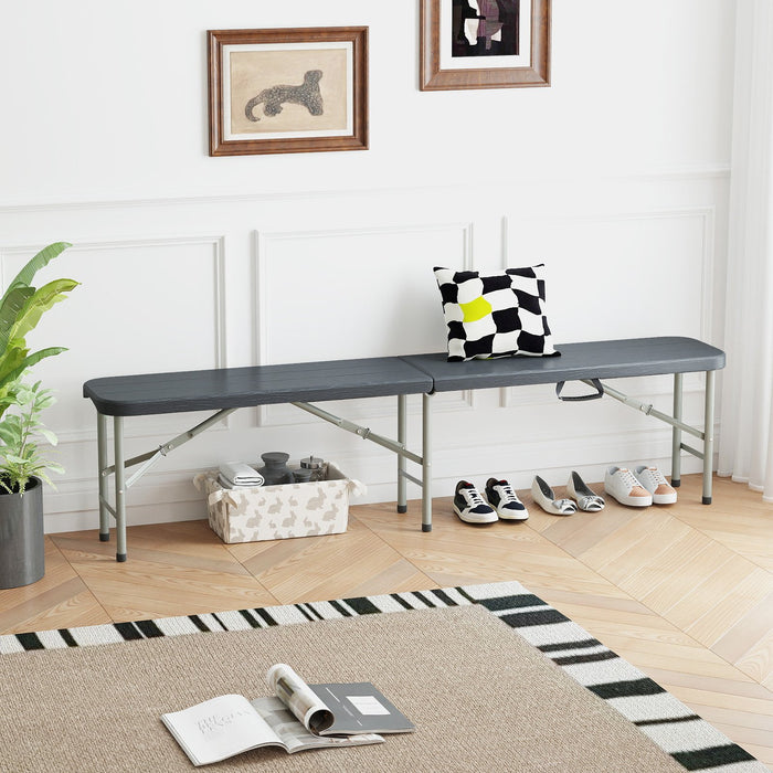 180cm Plastic Folding Bench with 300 kg Capacity and Handle Lock-