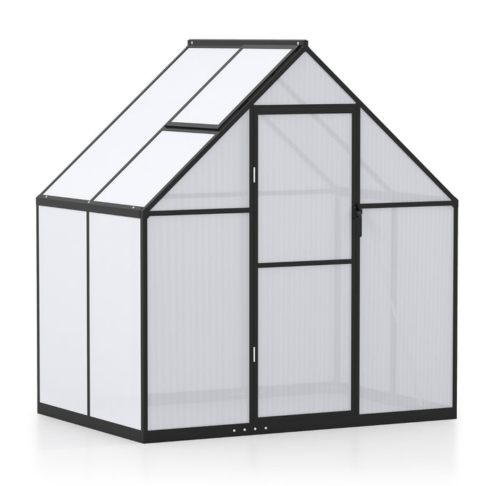180 x 123 CM Polycarbonate Greenhouse Large Walk-in Aluminum Sunroom-