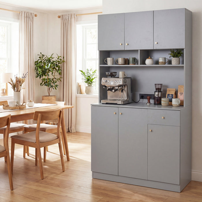 180cm Tall Pantry Cabinet with Outlets and Anti-Tipping Kits-