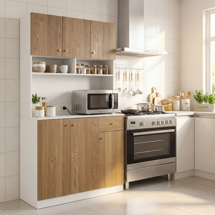 180cm Tall Pantry Cabinet with Outlets and Anti-Tipping Kits-