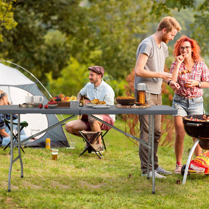 180 cm Portable Folding Table with Safe Lock and Carrying Handle-