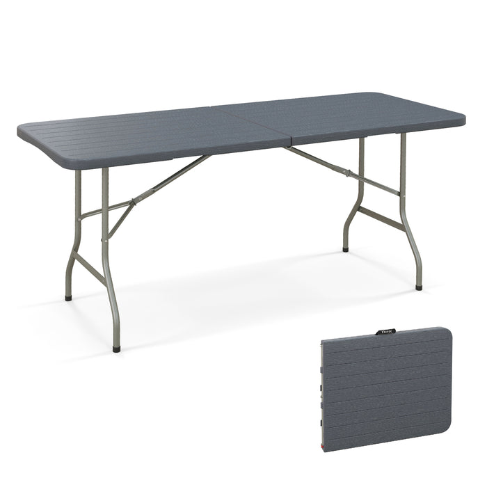 180 cm Portable Folding Table with Safe Lock and Carrying Handle-