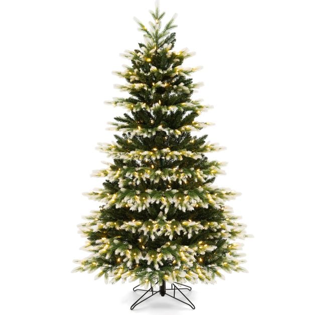 Christmas Wonderland Combo Set: Artificial Xmas Tree + Pre-Lit Snowman + Lighted Gift Boxes